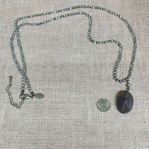 Spring Street Silver Glass Beaded Agate Necklace‎